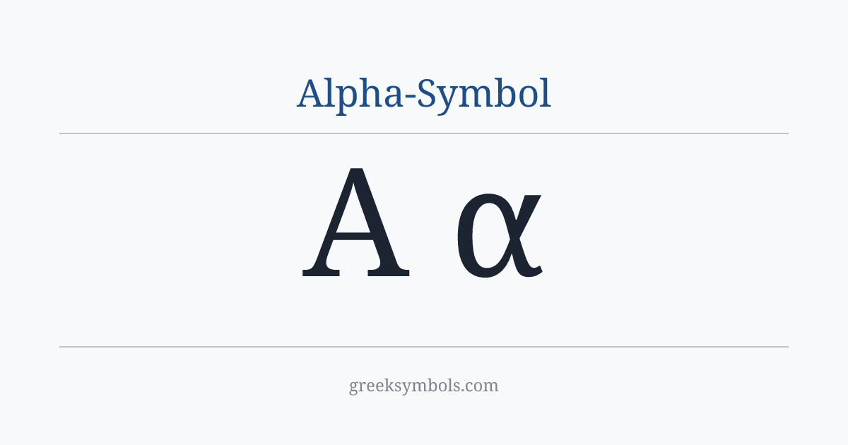 Alpha-Symbol — Α Greek Capital Letter Alpha, α Greek Small Letter Alpha