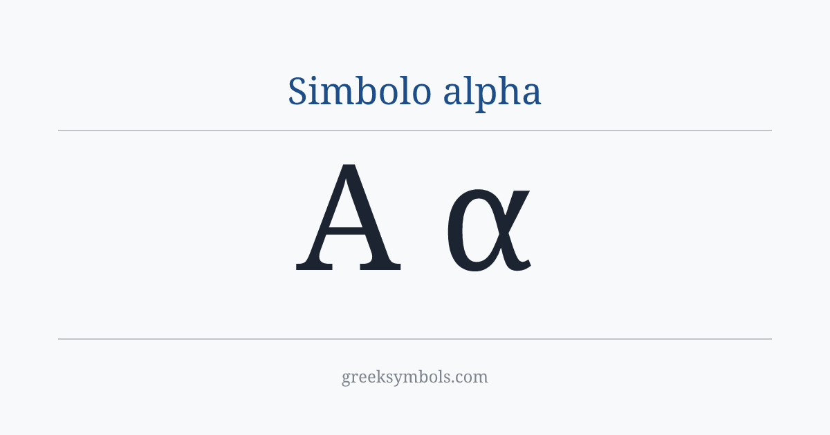 Simbolo alpha — Α Greek Capital Letter Alpha, α Greek Small Letter Alpha